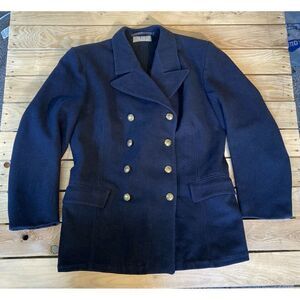 Vintage MCB Heavy Wool Gold Buttoned Pea Coat L